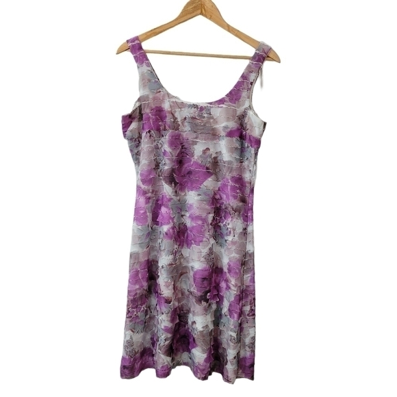 𝅺TANGO Mango Ruffled Rag Scoop Cut Midi Dress - Picture 2 of 9